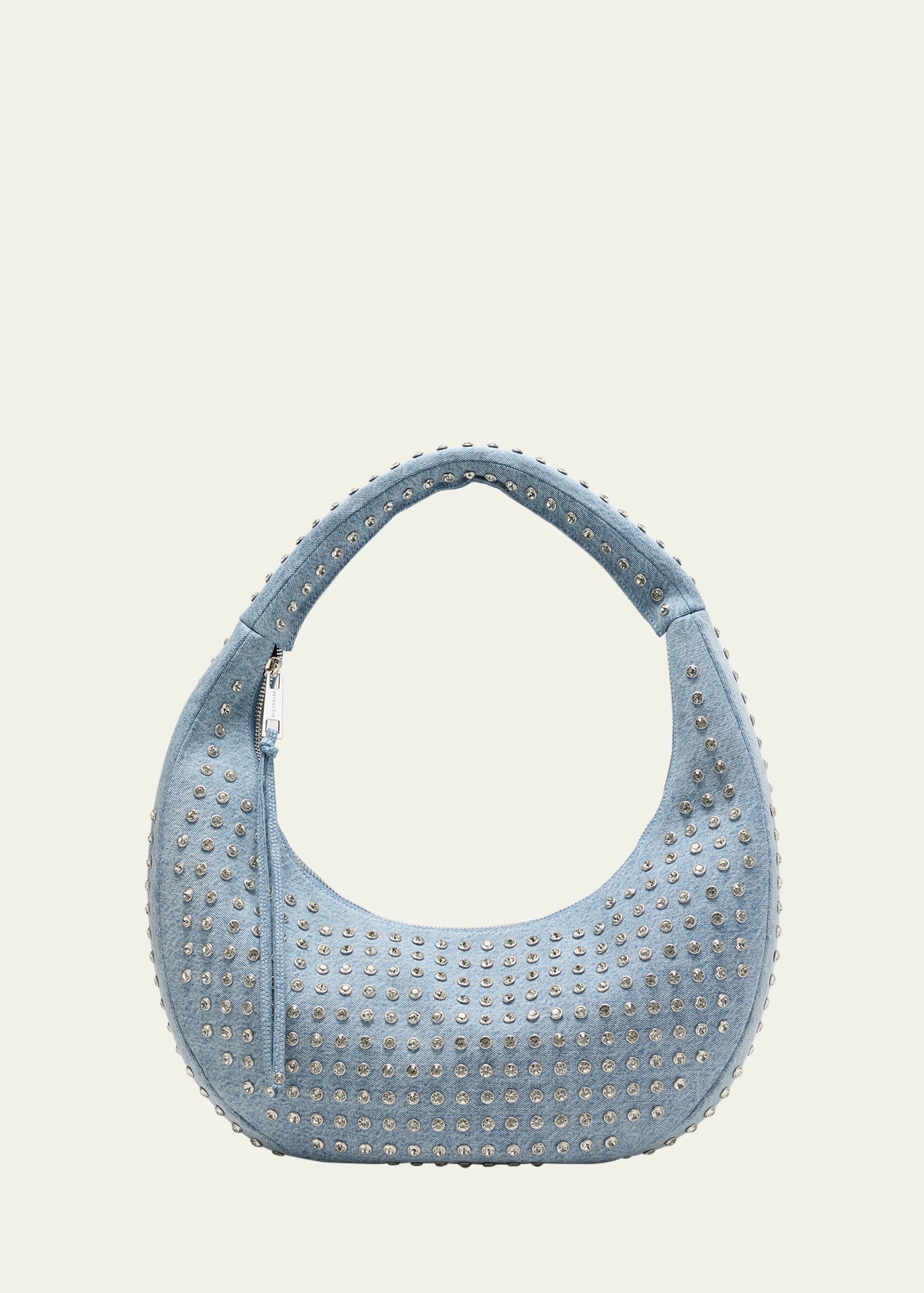 Elodie Large Embellished Denim Shoulder Bag - 1