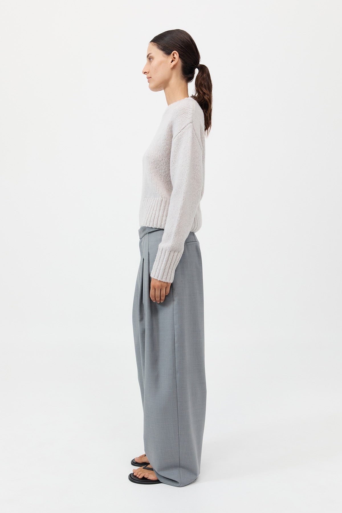 Wool Cashmere Blend Sweater - Mist - 5