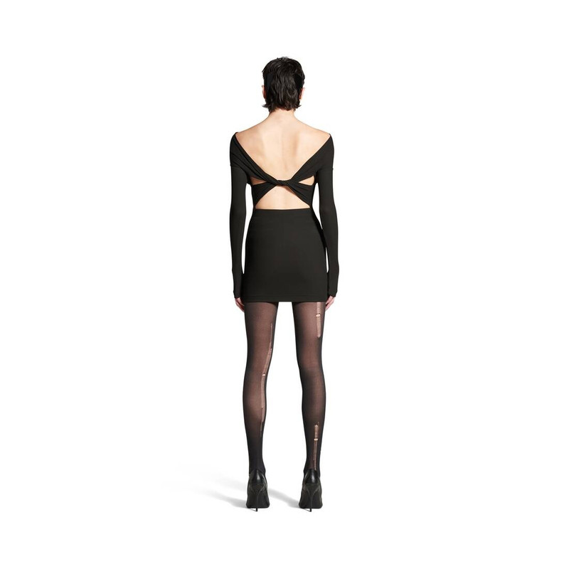 Women's Destroyed Tights in Black/beige 4