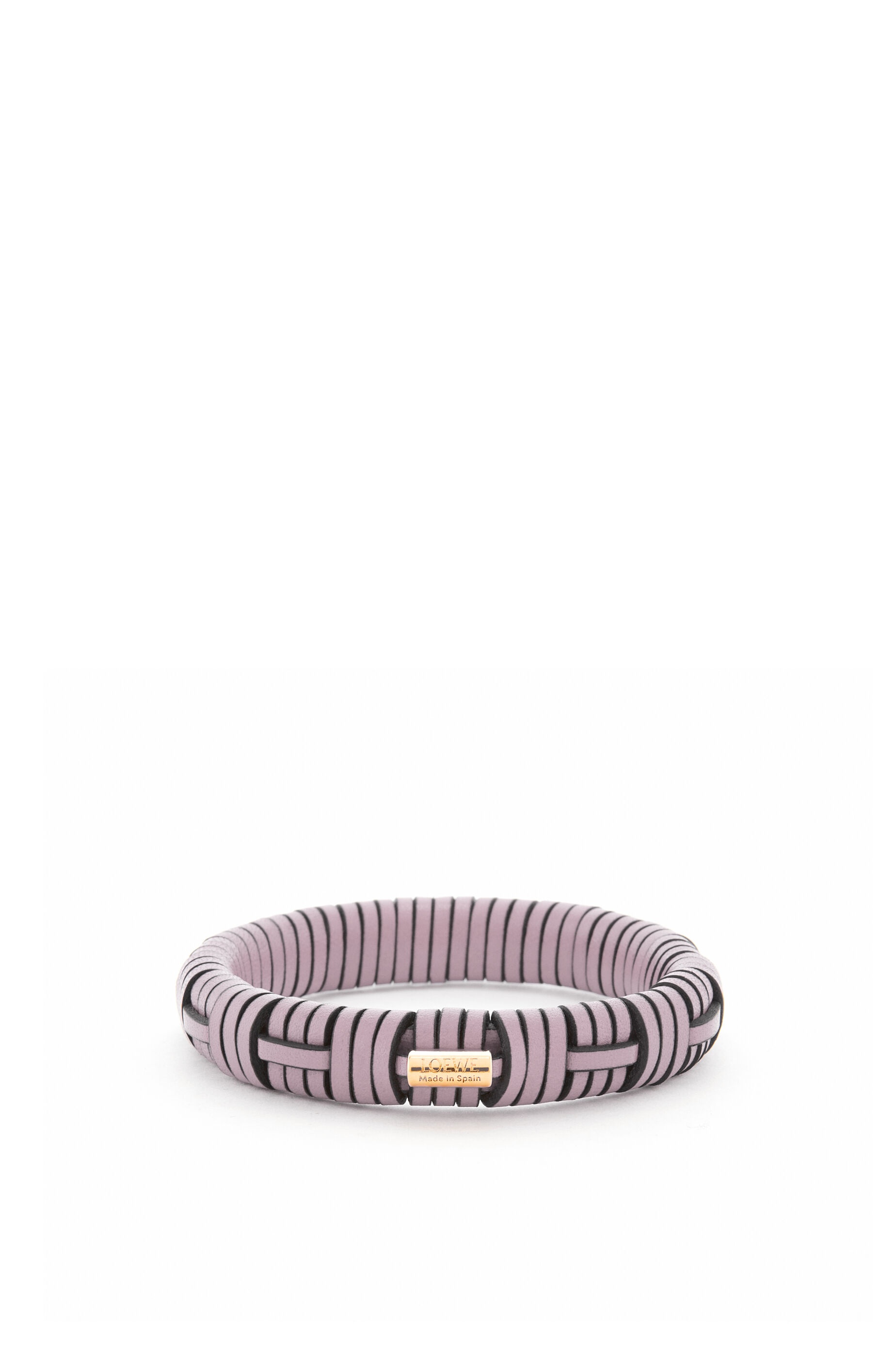 Woven bangle in brass and classic calfskin - 1