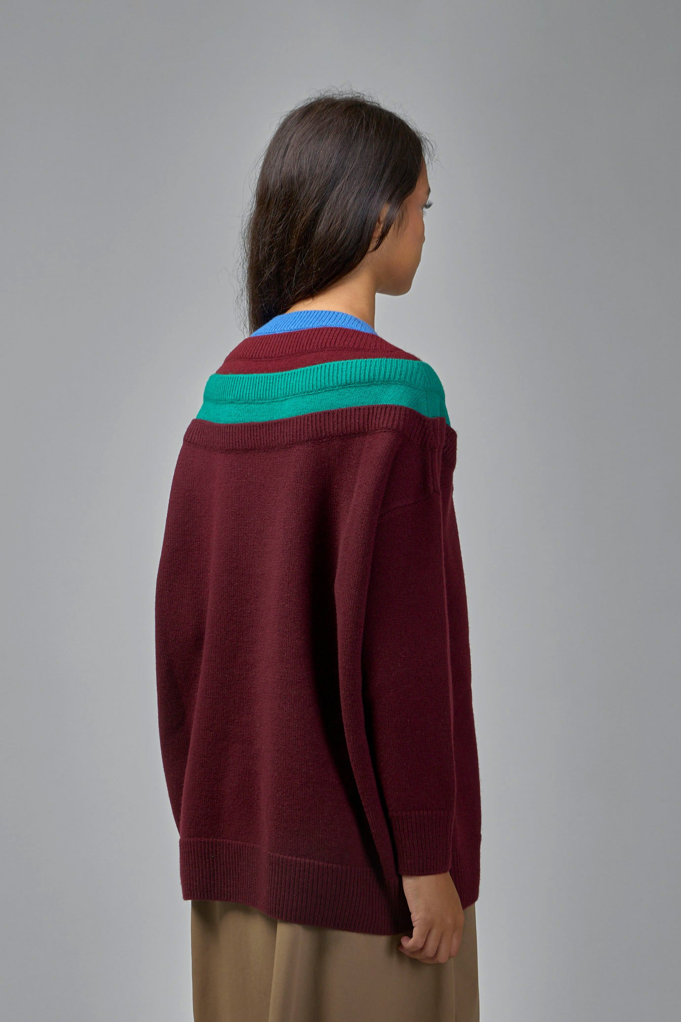 Wool Sweater With Trompe L’Oeil Design - 3