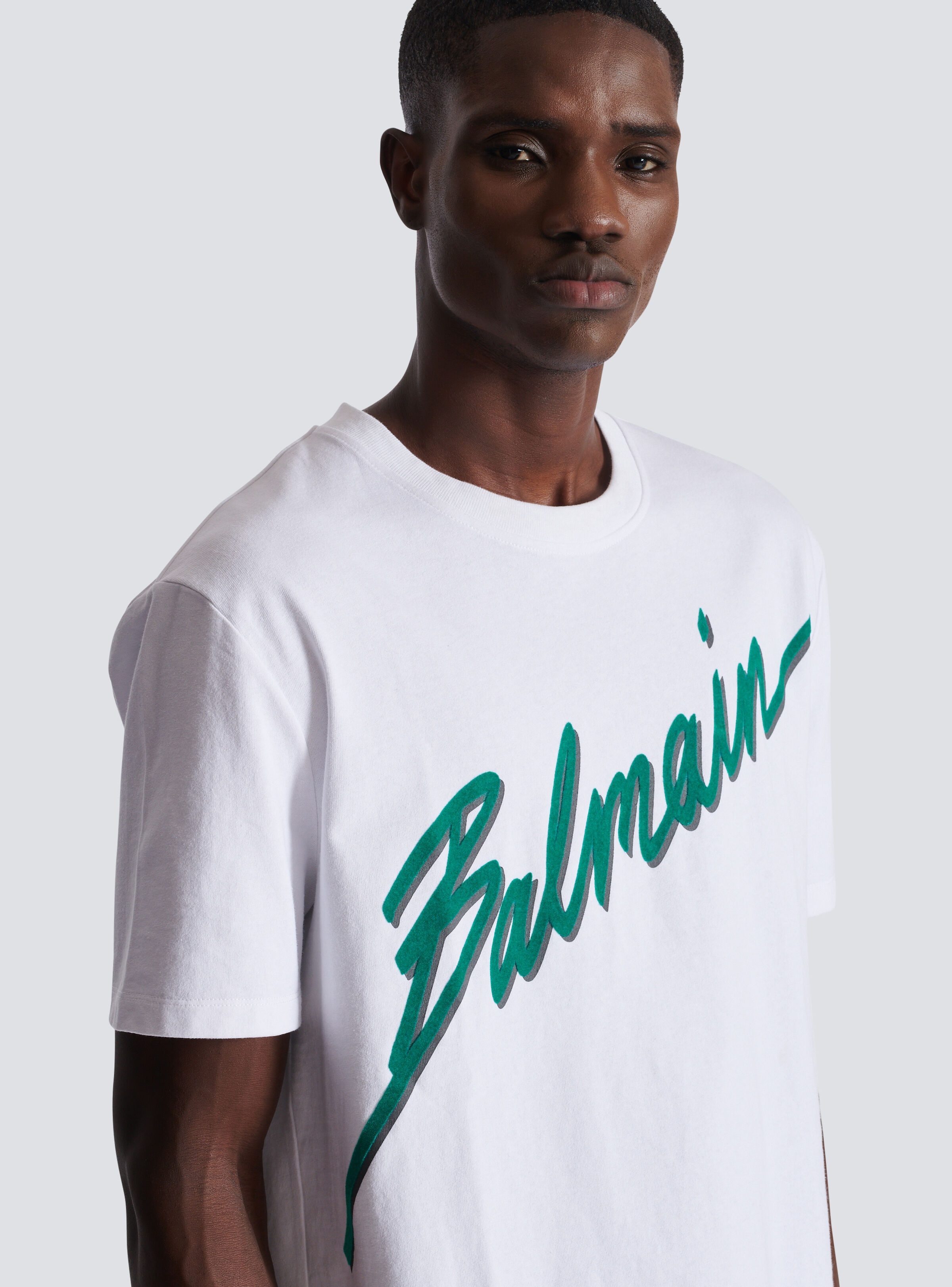 Balmain Lettre flocked T-shirt - 7