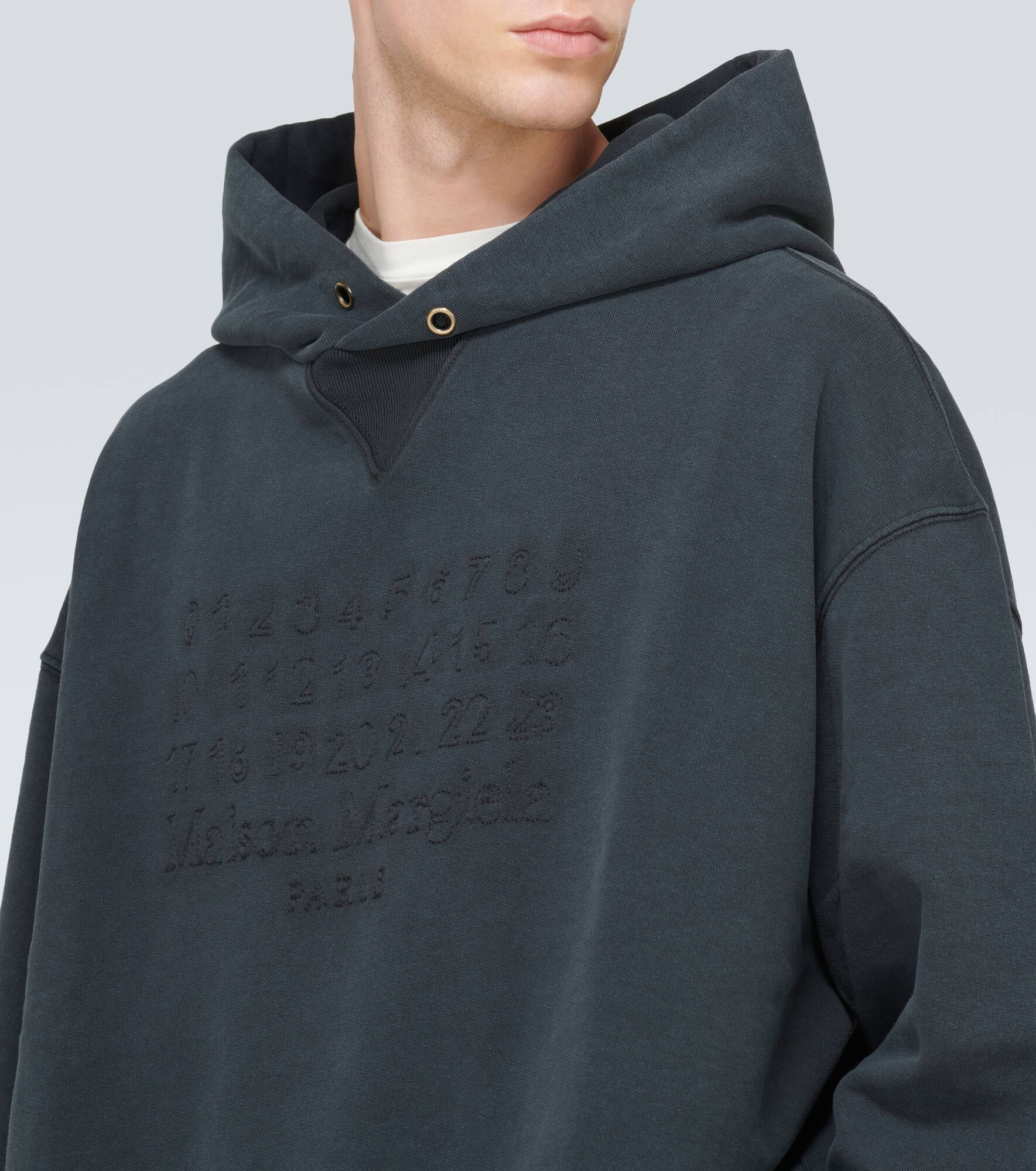 Logo faded cotton jersey hoodie - 5