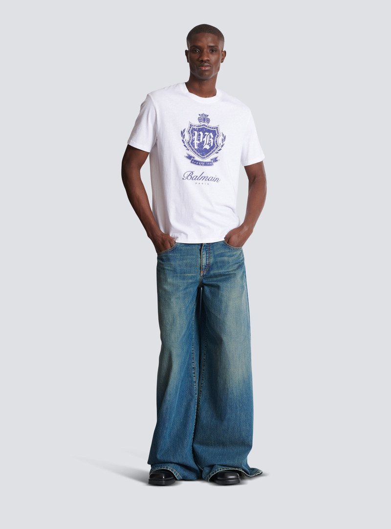 Balmain Short-sleeved T-shirt with College Emblem print outlook