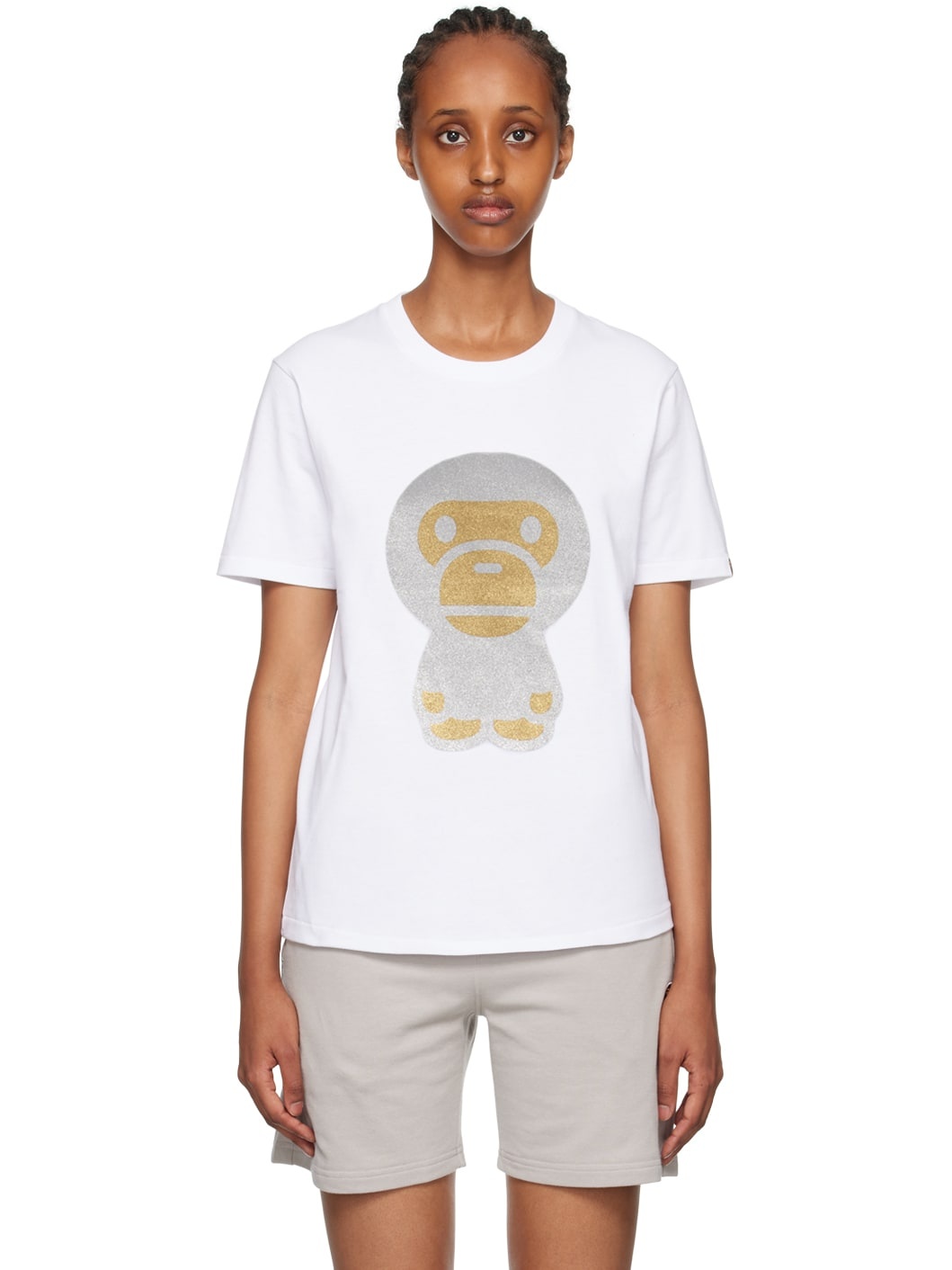 White Glitter Big Baby Milo T-Shirt - 1