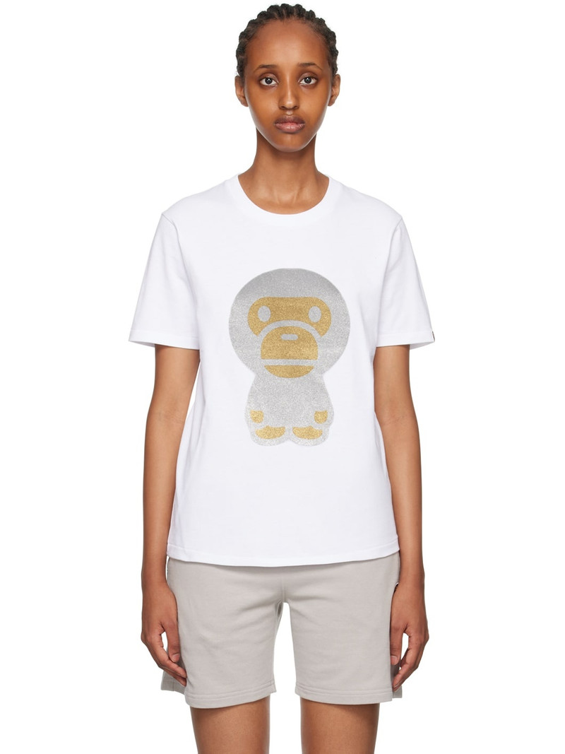 White Glitter Big Baby Milo T-Shirt 1
