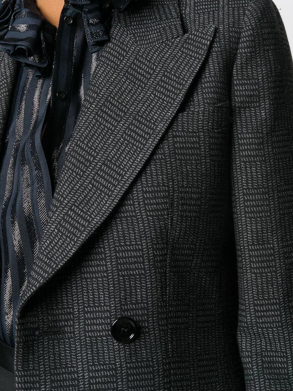 double-breasted check blazer - 5