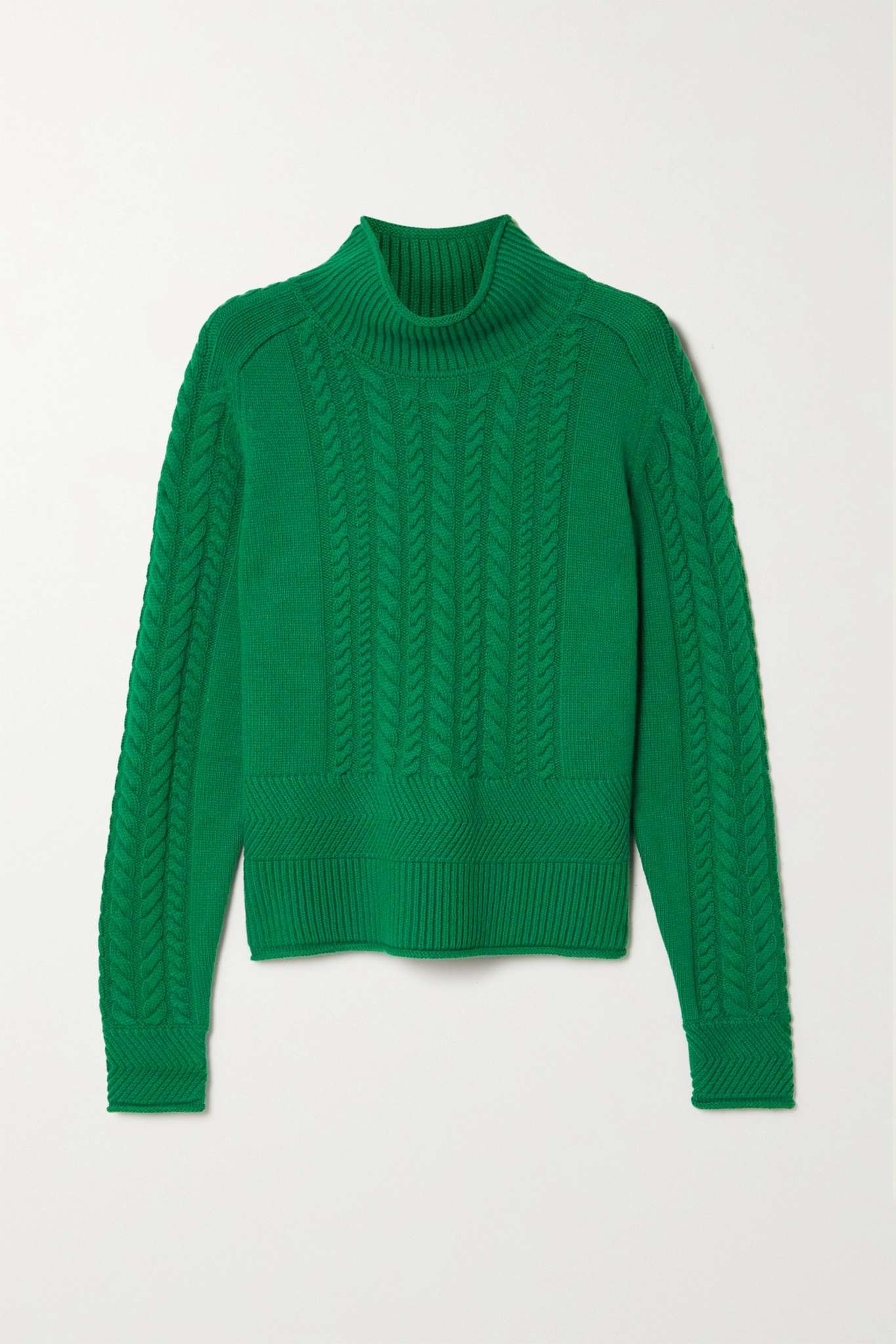 Cable-knit turtleneck sweater - 1