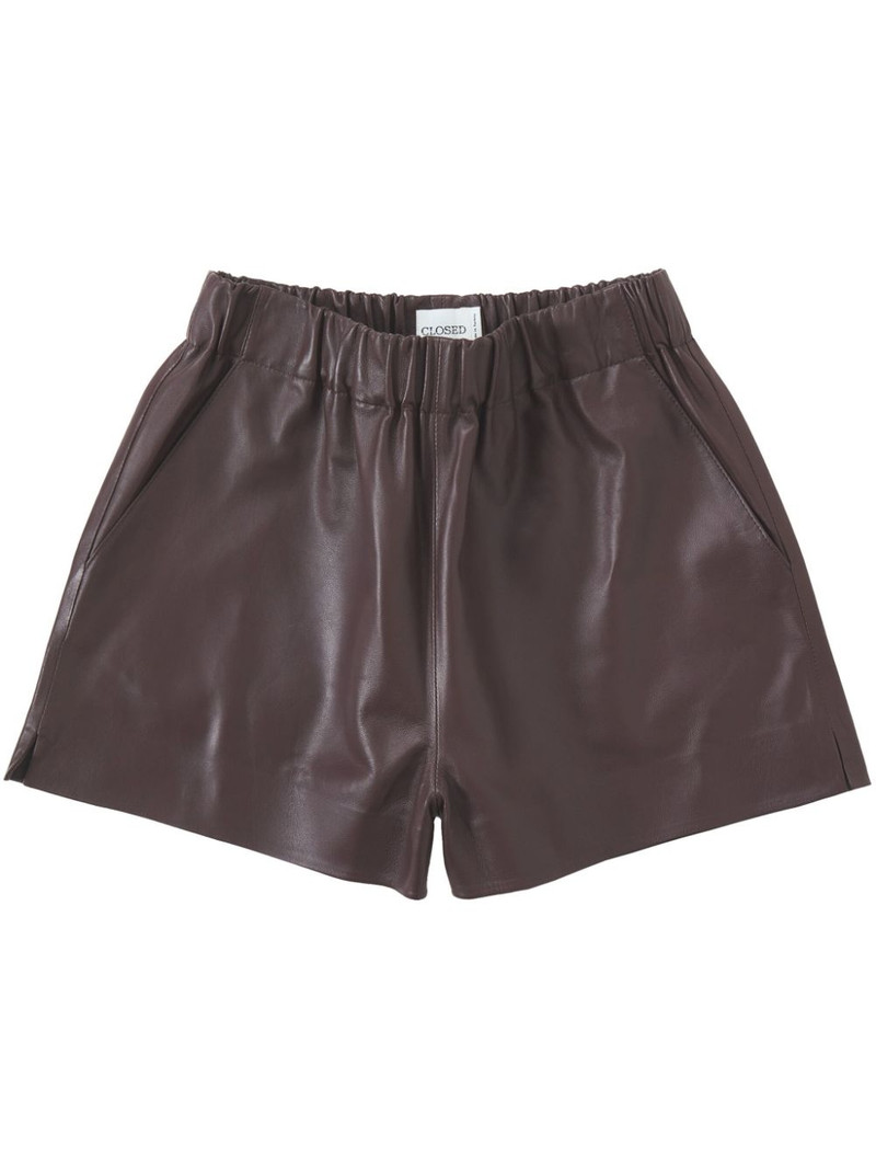 elasticated-waist leather shorts 1