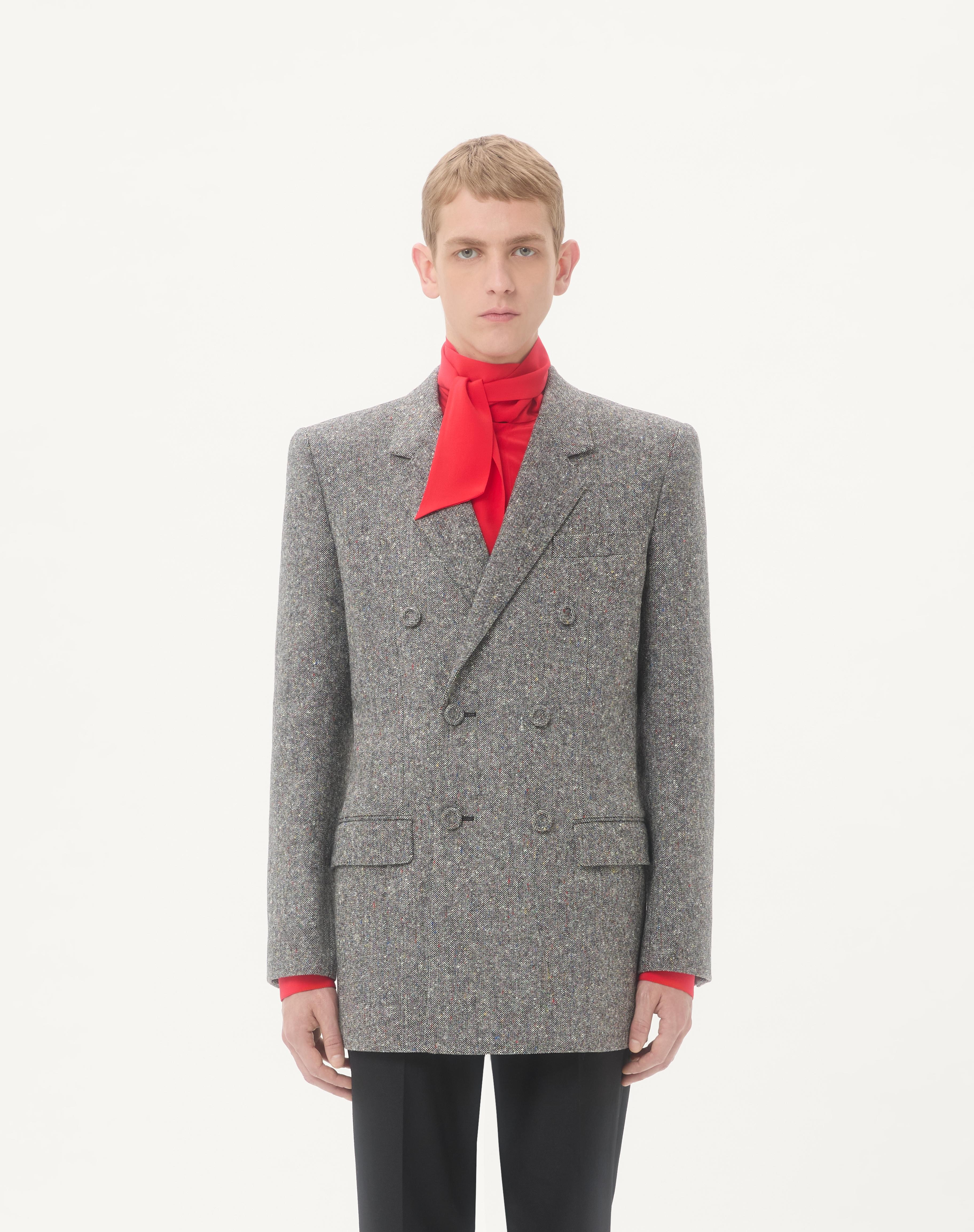 VALENTINO DOUBLE-BREASTED JACKET IN NATTÉ BOUTONNÉ WOOL - 4