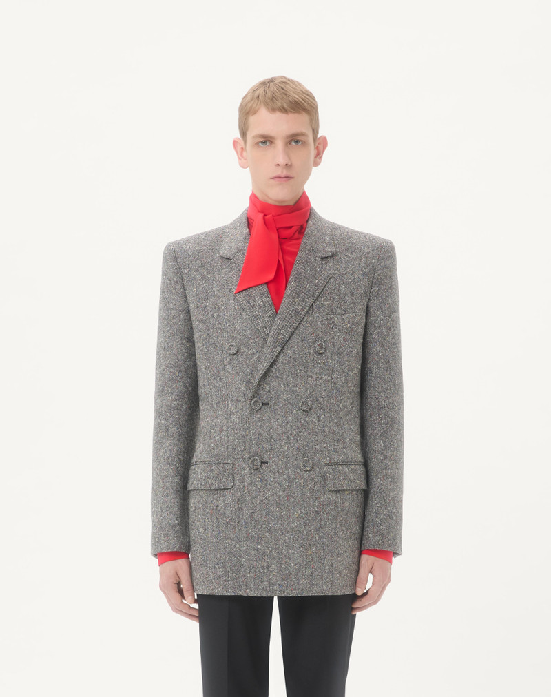 VALENTINO DOUBLE-BREASTED JACKET IN NATTÉ BOUTONNÉ WOOL 4