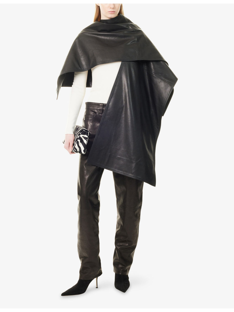 NOUR HAMMOUR Edra Leather Cape outlook