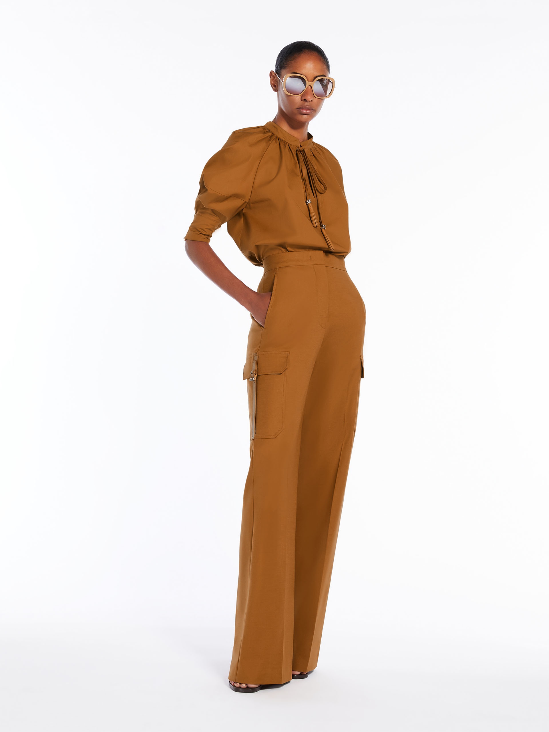 Stretch satin wide trousers - 2