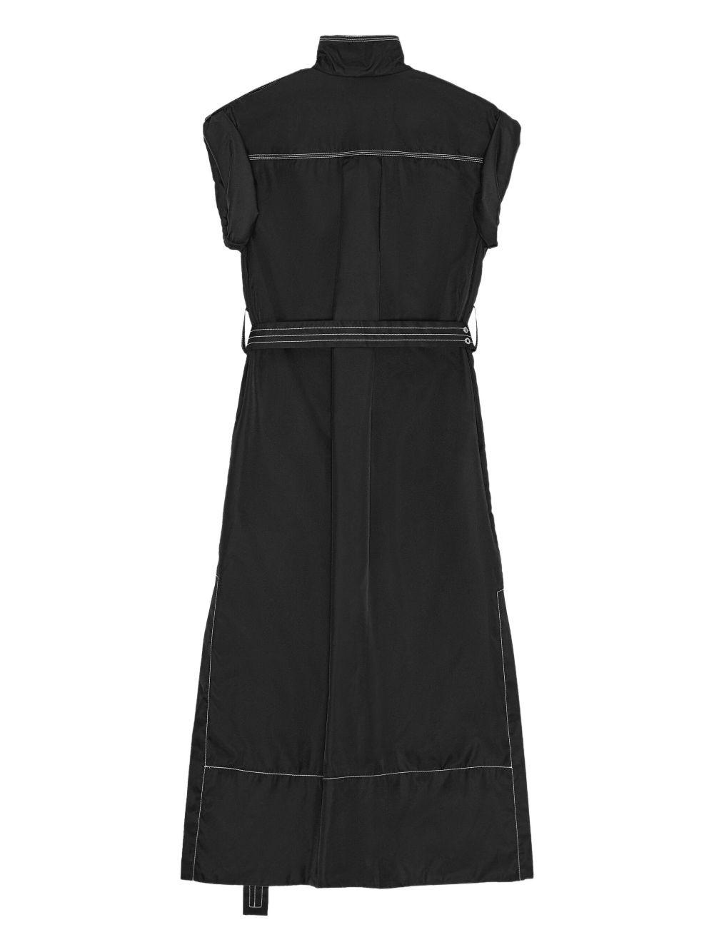 high-collar belted shirt dress - 2