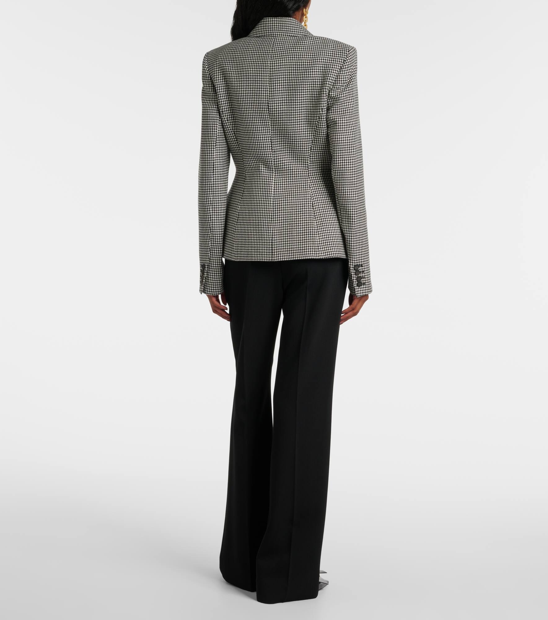 Tailored houndstooth wool blazer - 3