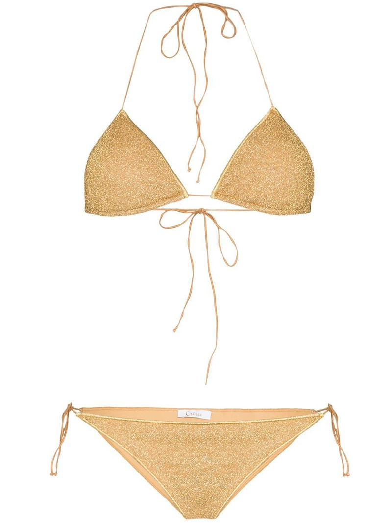 Oséree Lumière metallic triangle bikini outlook