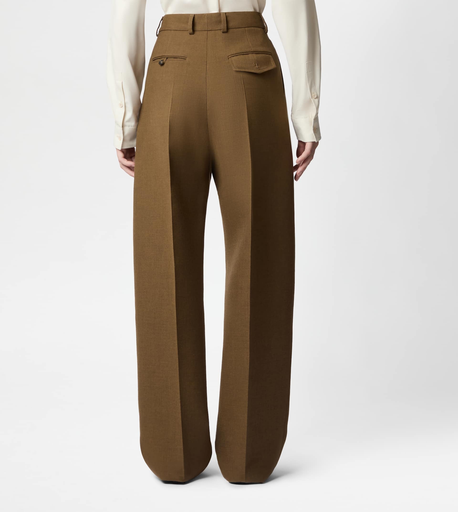 PANTS IN WOOL - BROWN - 6