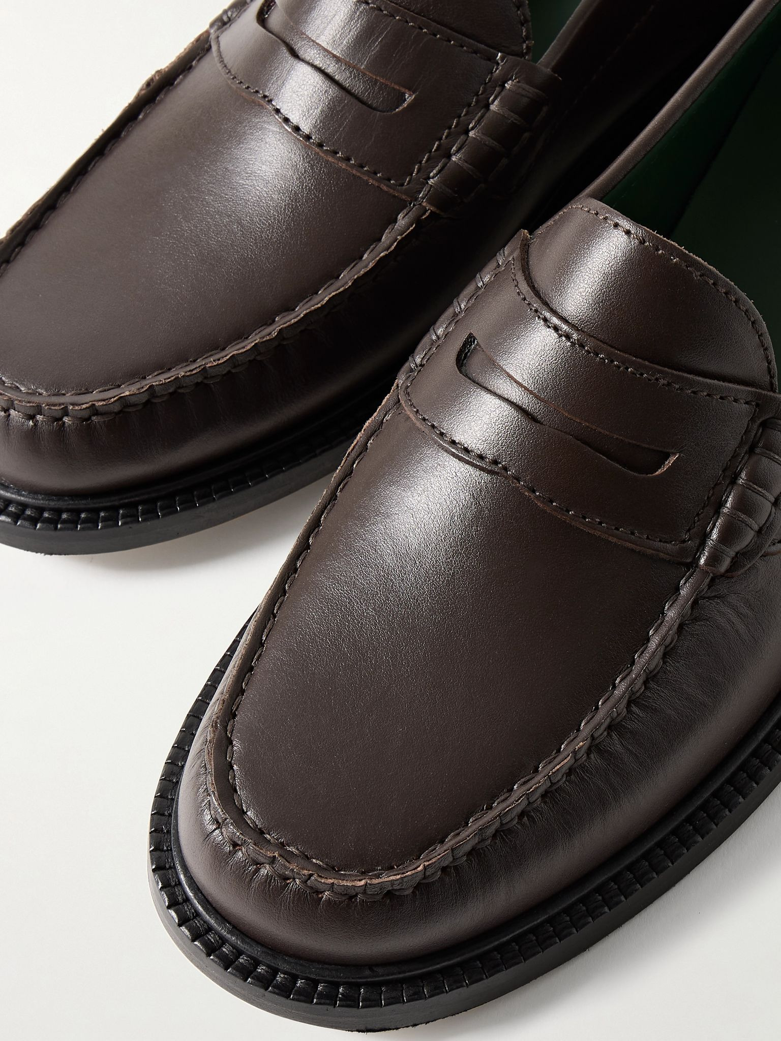 Yardee Leather Penny Loafers Dark brown - 5