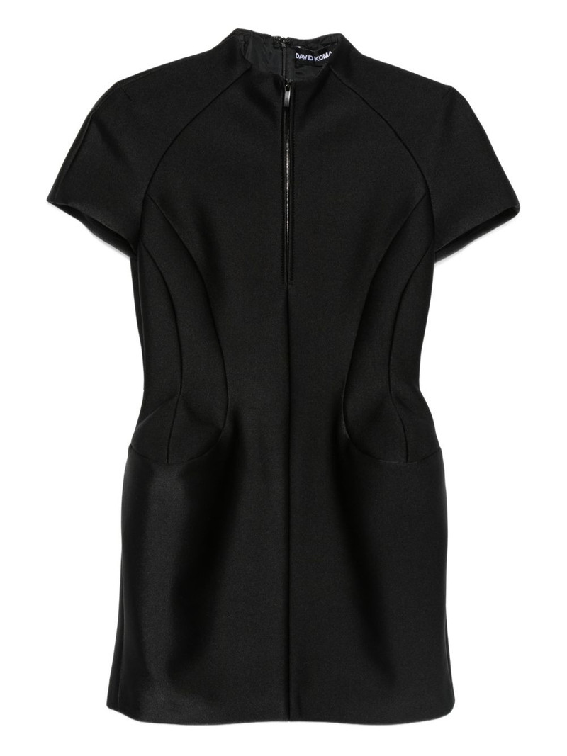 zip short-sleeve mini dress 1