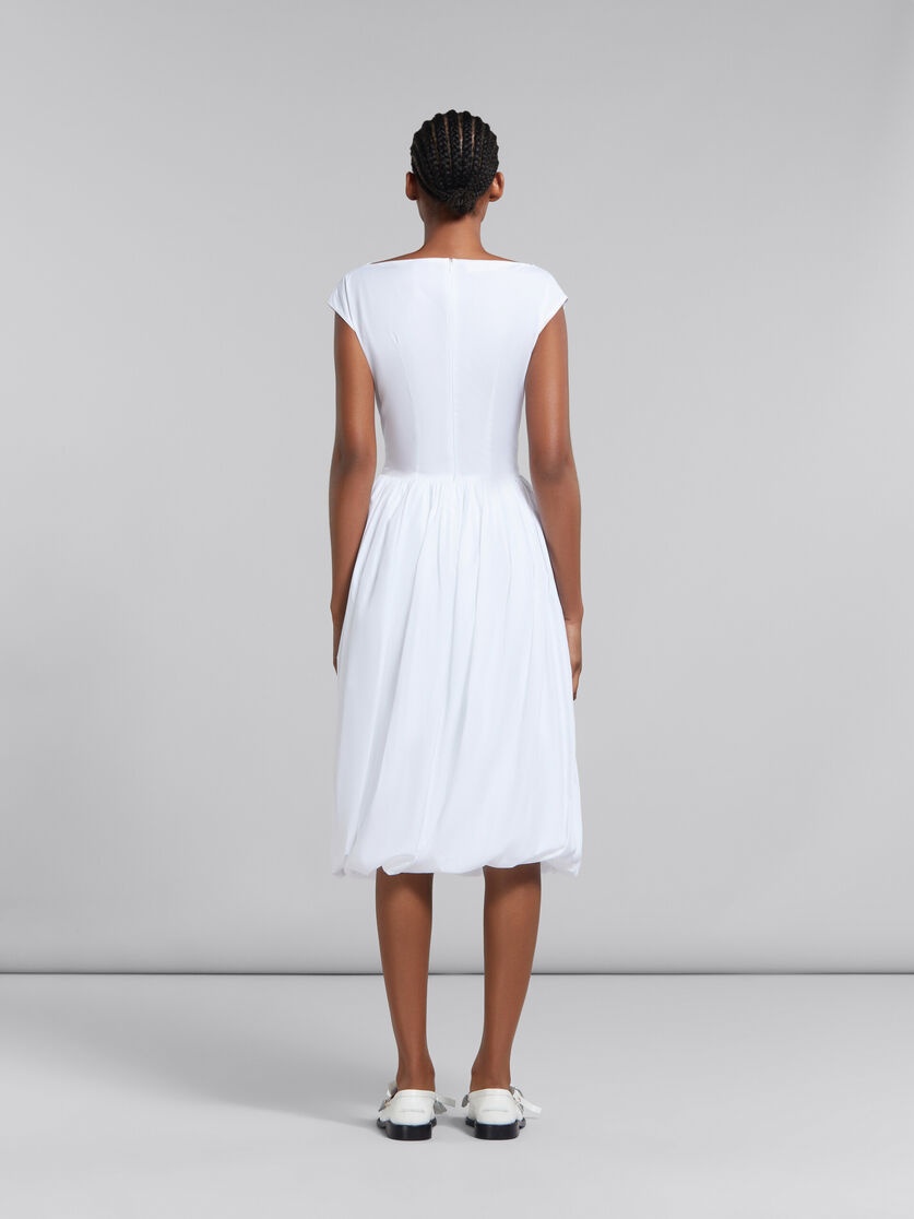 WHITE BIO POPLIN BALLOON DRESS - 3