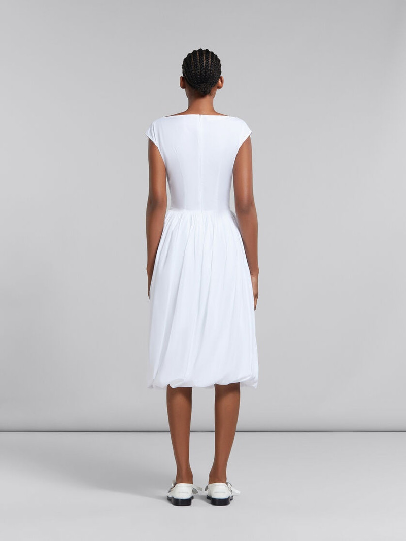 WHITE BIO POPLIN BALLOON DRESS 3