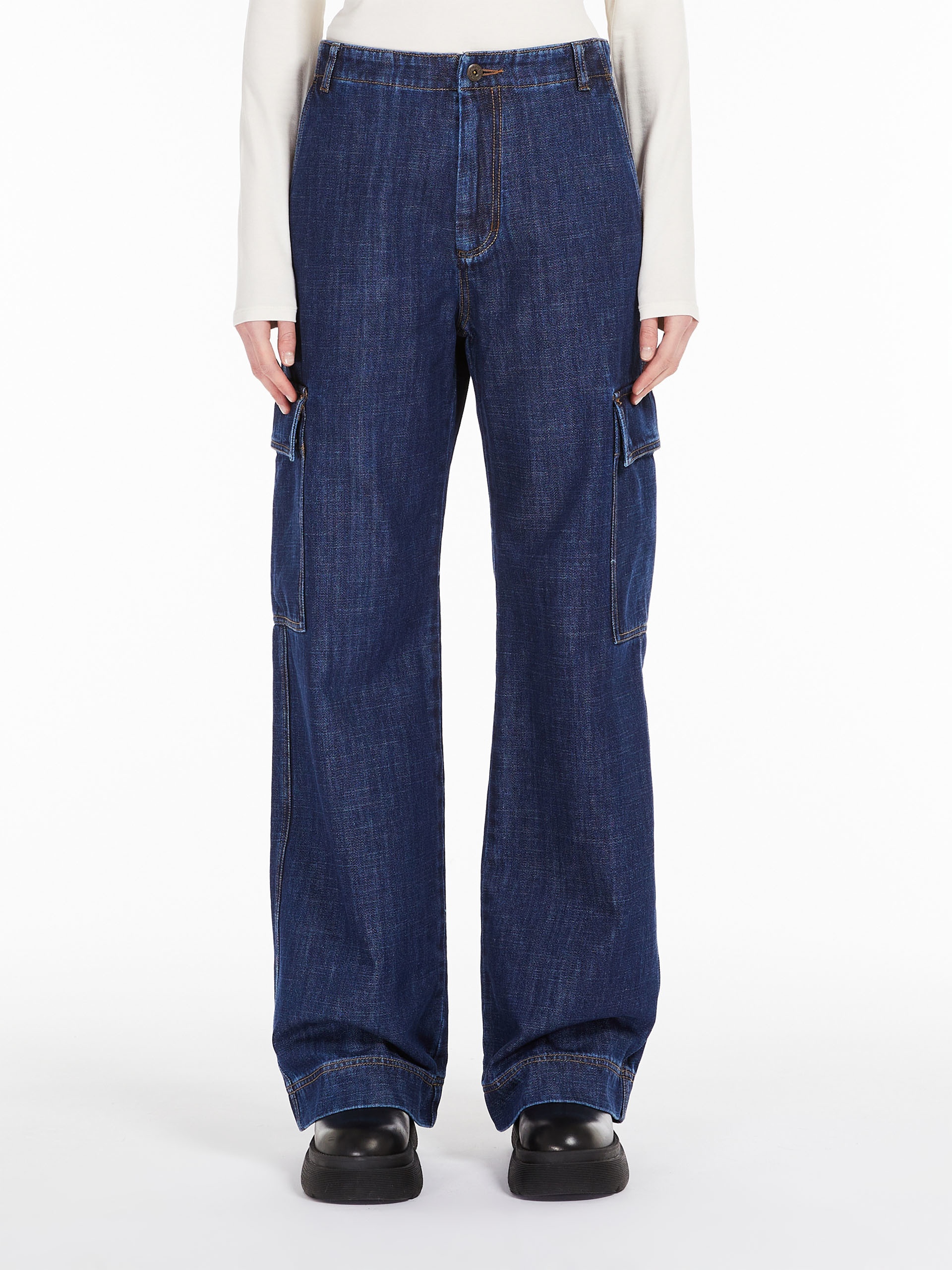 CALIFFO Cotton denim trousers - 3