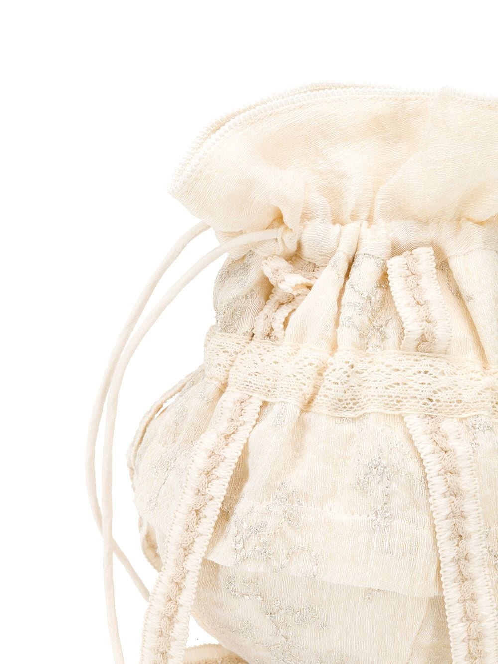 lace-trimmed mini bucket bag - 4