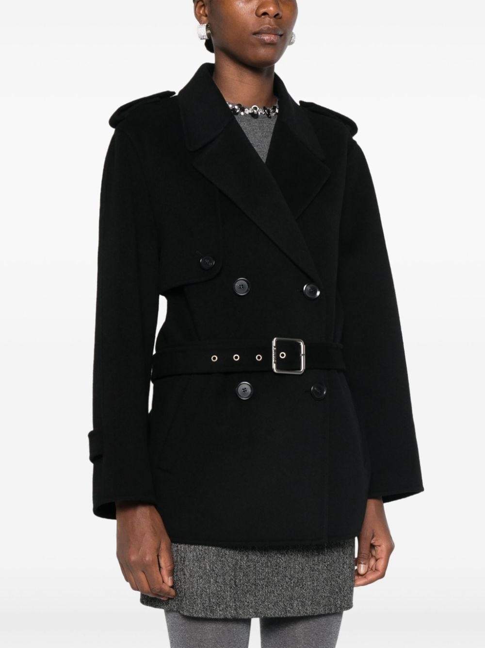double-breasted belted coat - 3