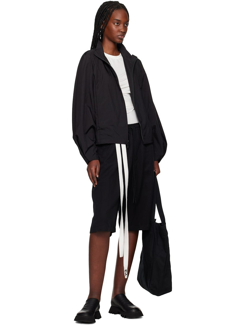 Y-3 Black Washed Twill Shorts outlook