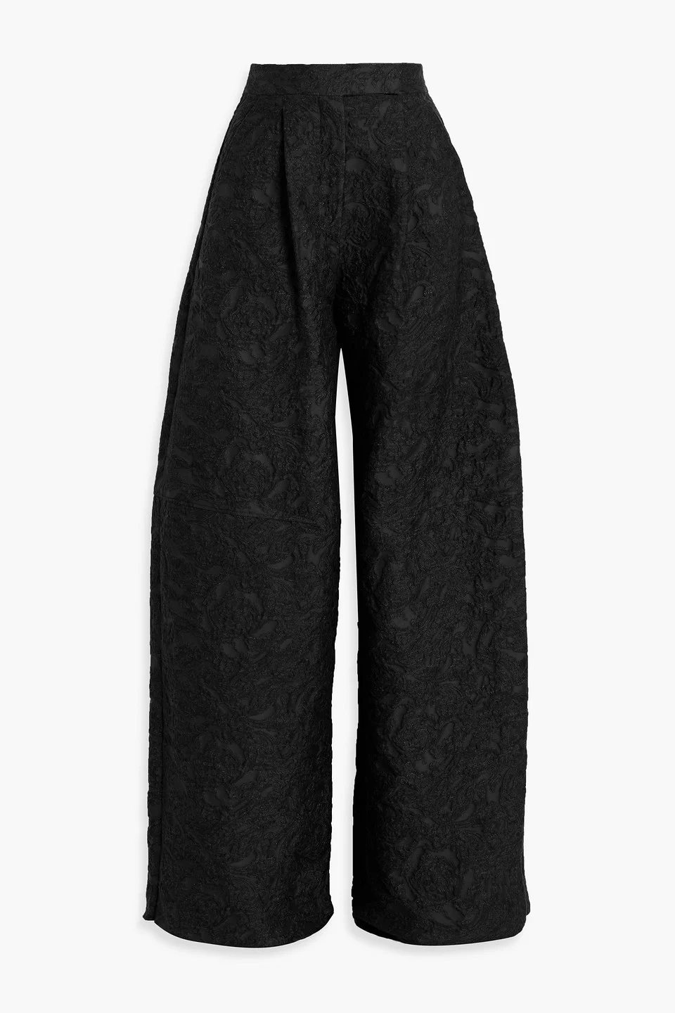 Cotton-blend jacquard wide-leg pants - 1