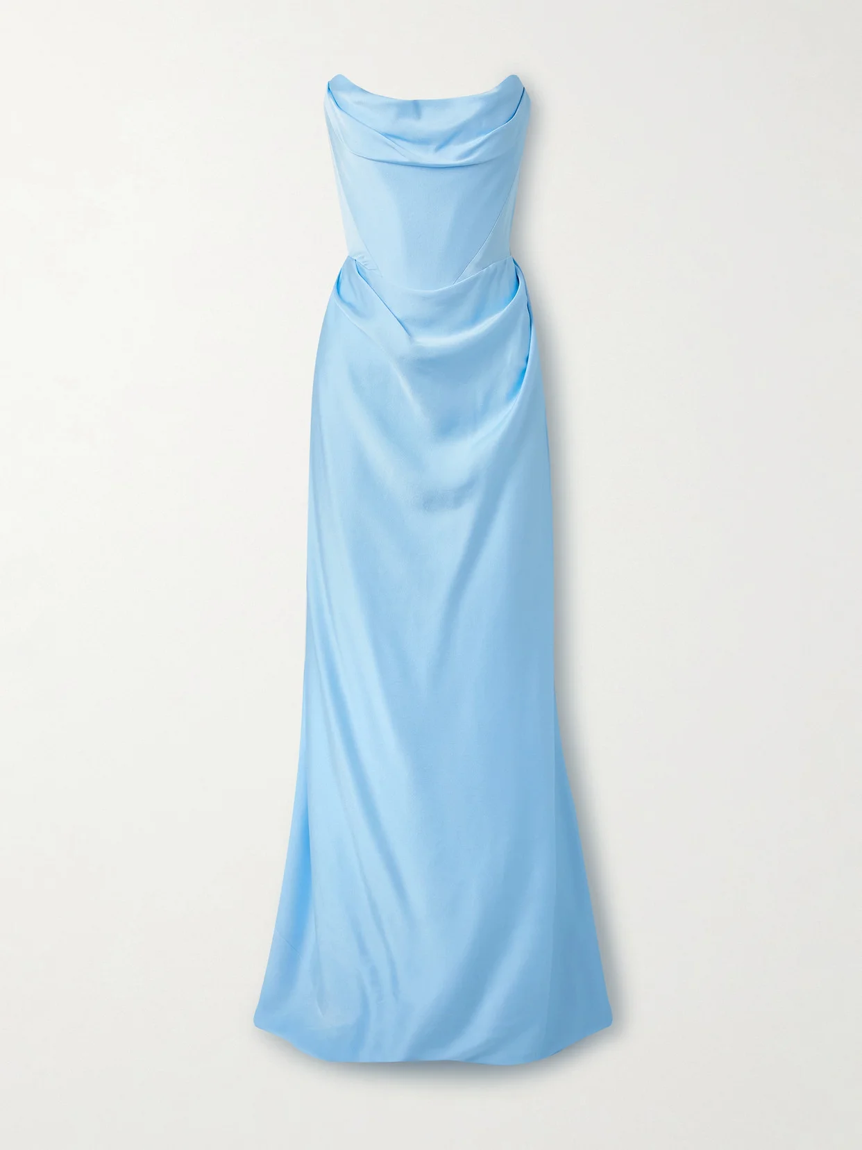 Galaxy Strapless Gathered Satin-crepe Gown - 1