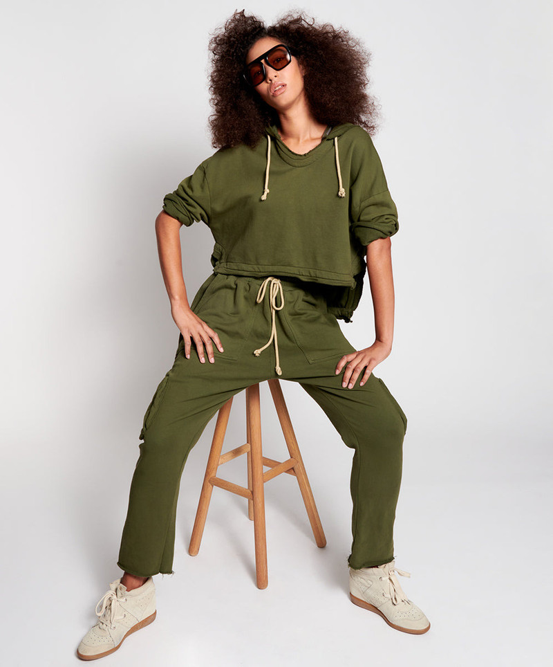 Goldie Army Sweat Pants - Khaki 1