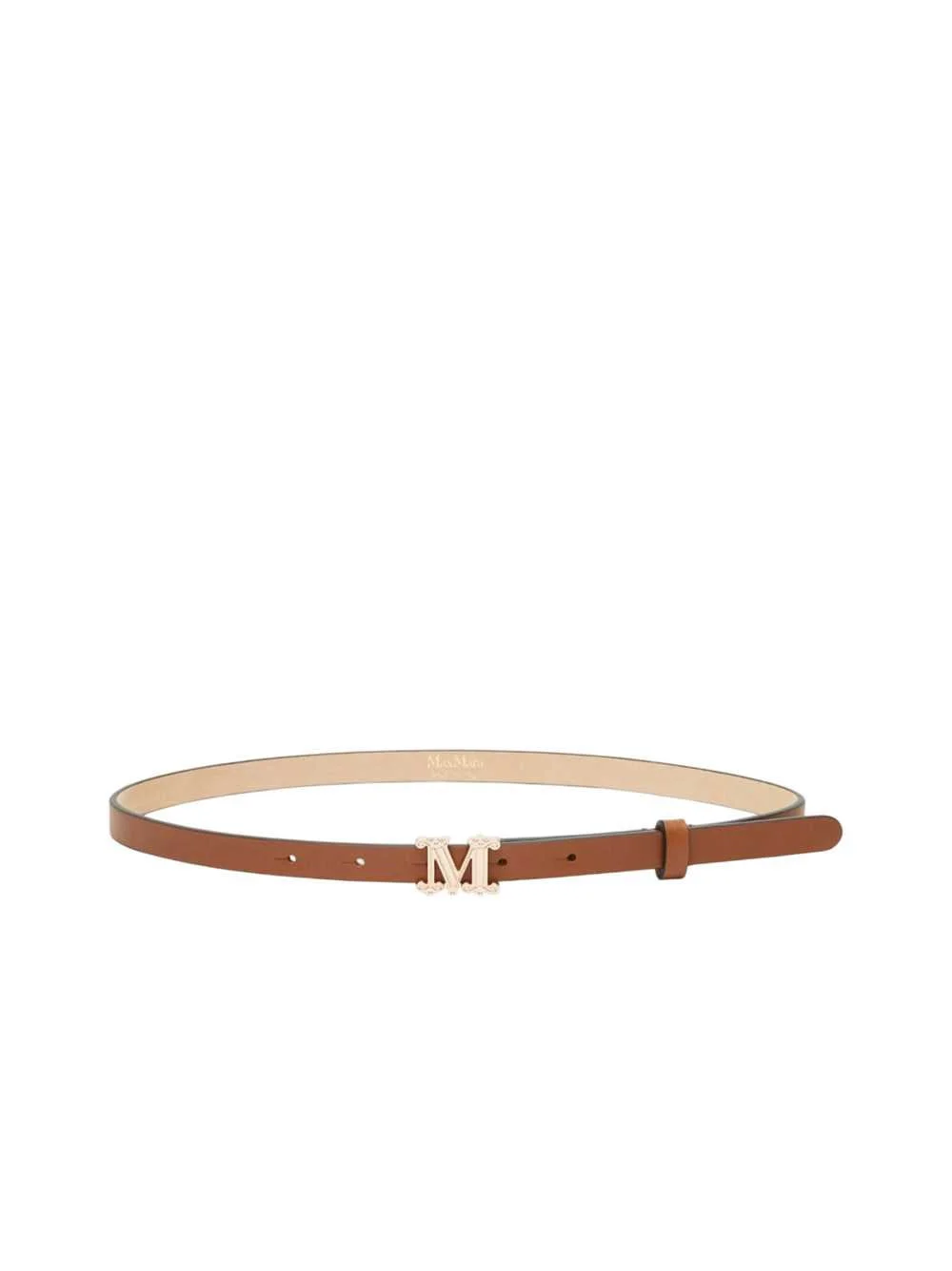 Max Mara Women Monogram Leather Belt – Amber Brown - 1