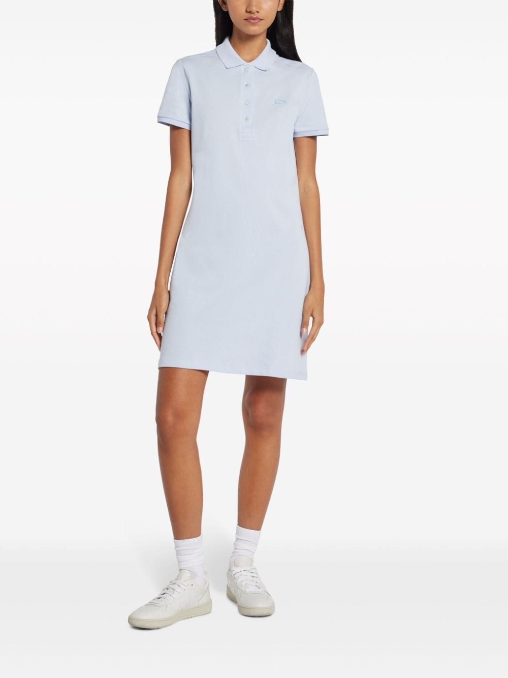 logo-appliquÃ© cotton polo dress - 2