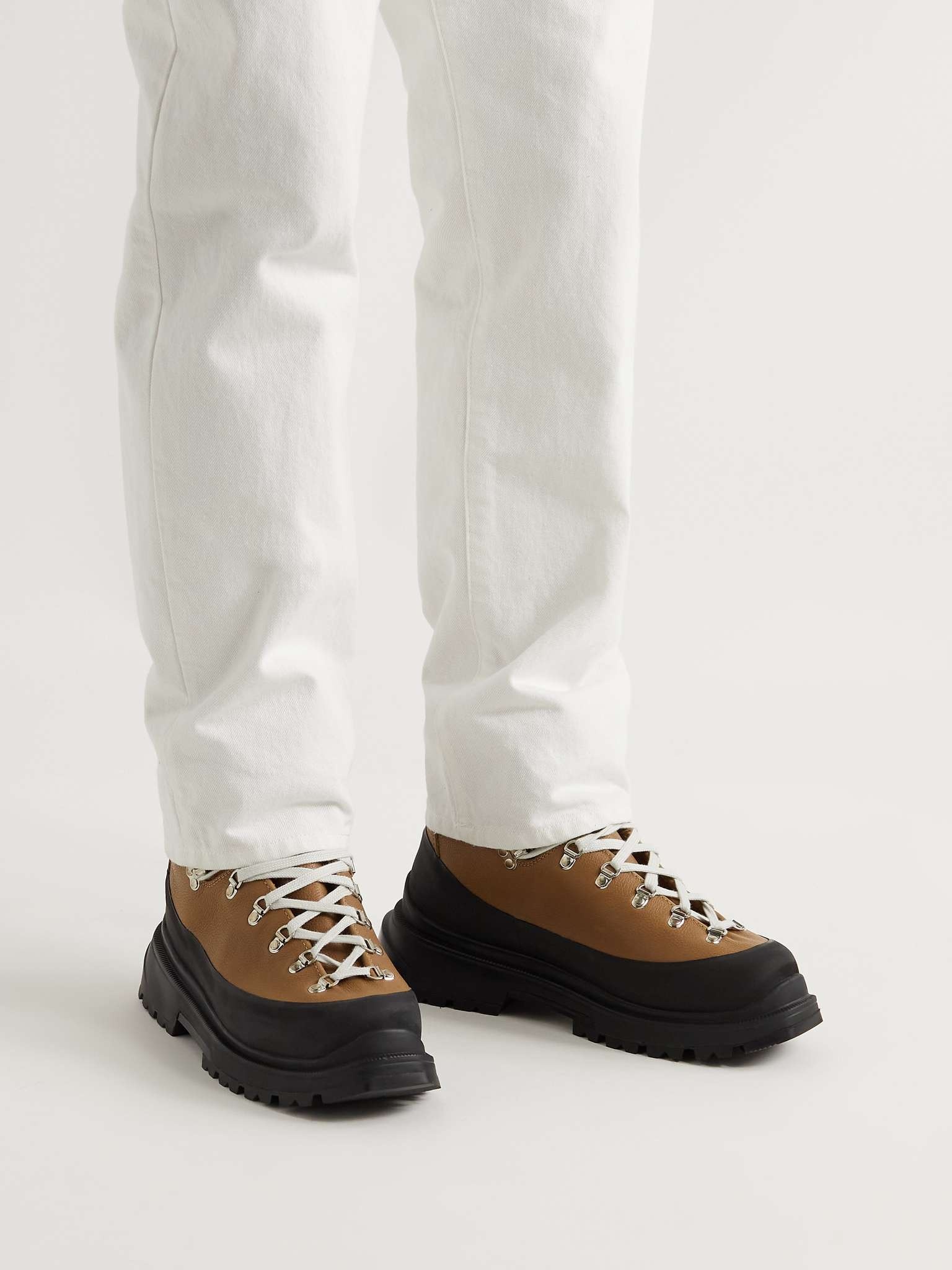 Journey Rubber and Nubuck-Trimmed Full-Grain Leather Hiking Boots - 5