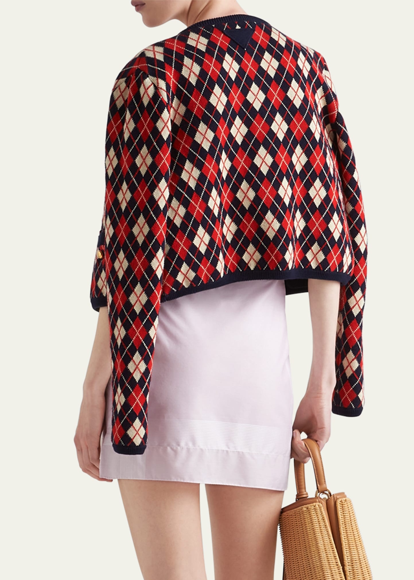 Cotton Jacquard Argyle Knit Sweater - 3