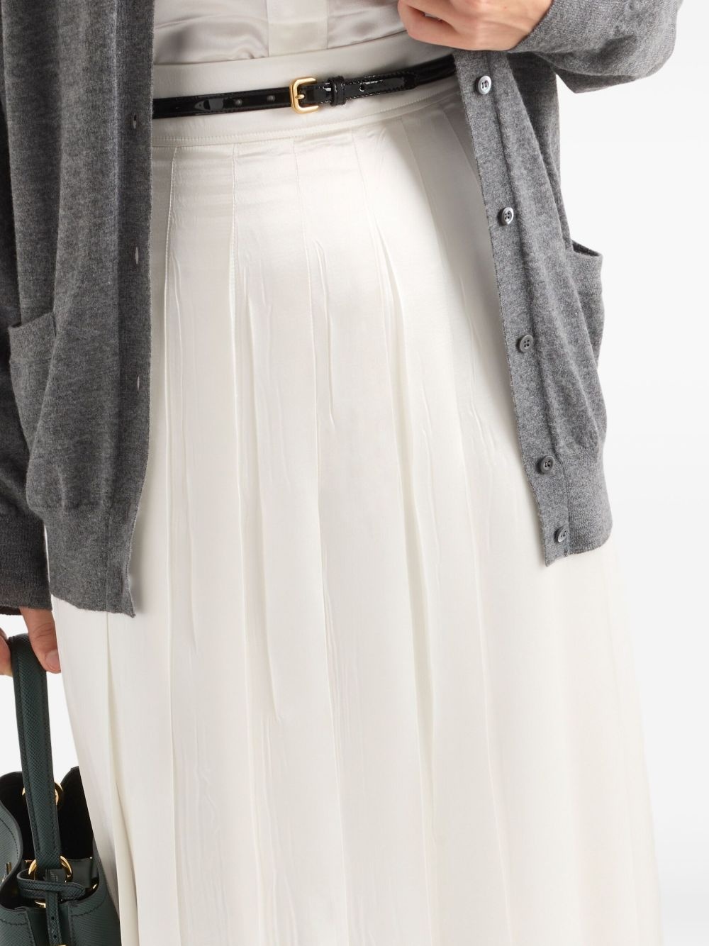 pleated satin maxi skirt - 4