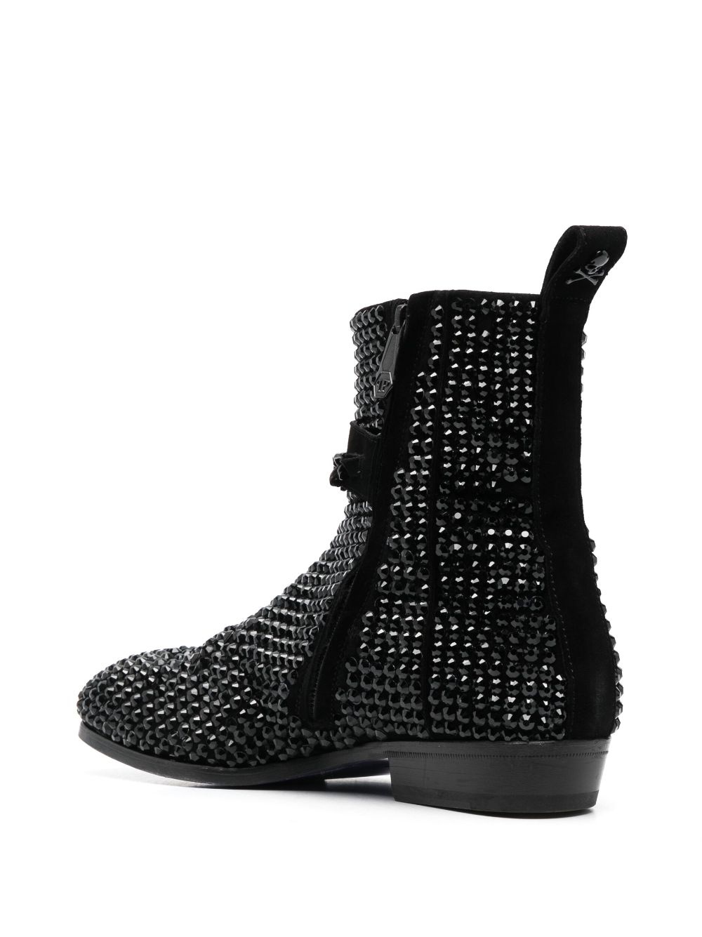 crystal-embellished suede boots - 3