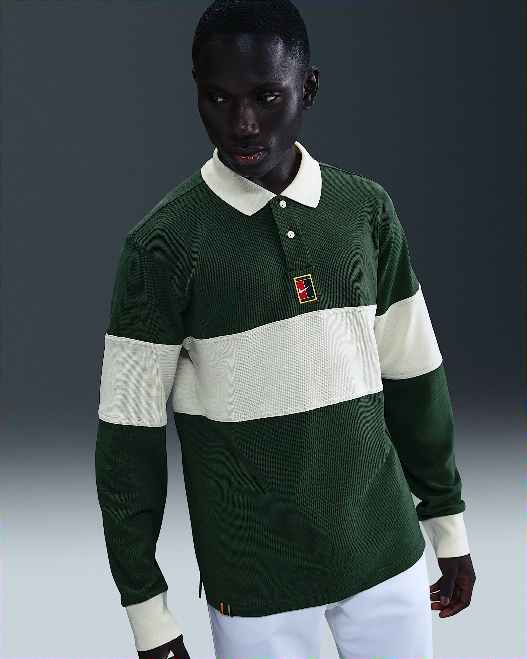 NikeCourt Heritage Men's Tennis Long-Sleeve Polo - 1