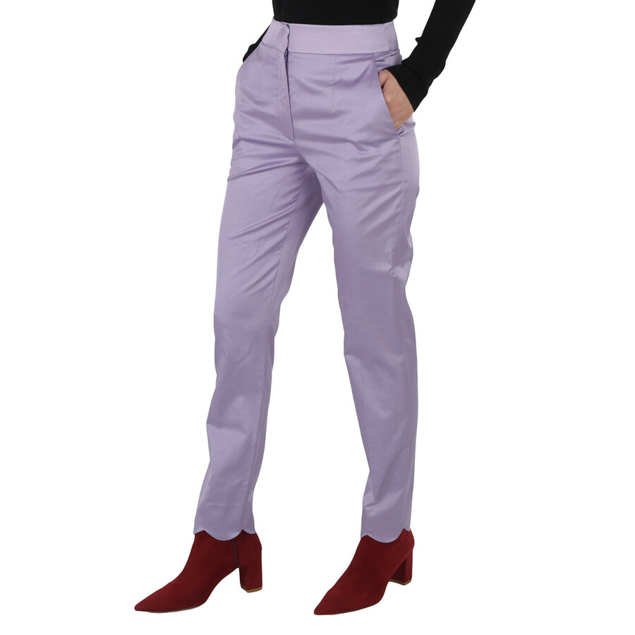 Moschino Ladies Purple High-Waisted Tailored Trousers - 5