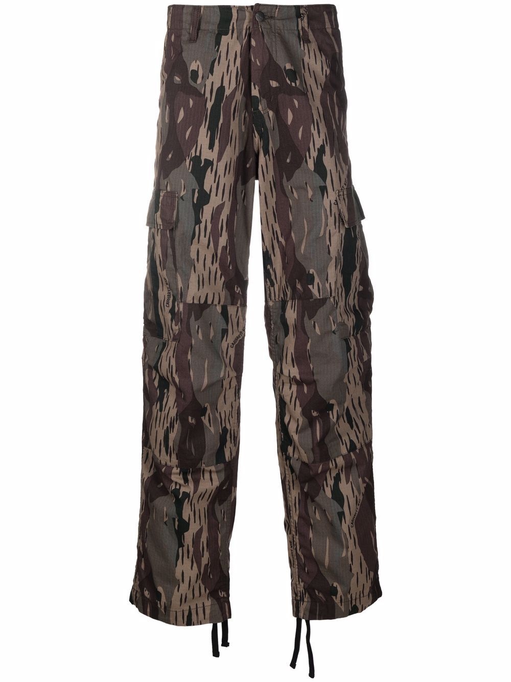 camouflage cargo straight-leg trousers - 1