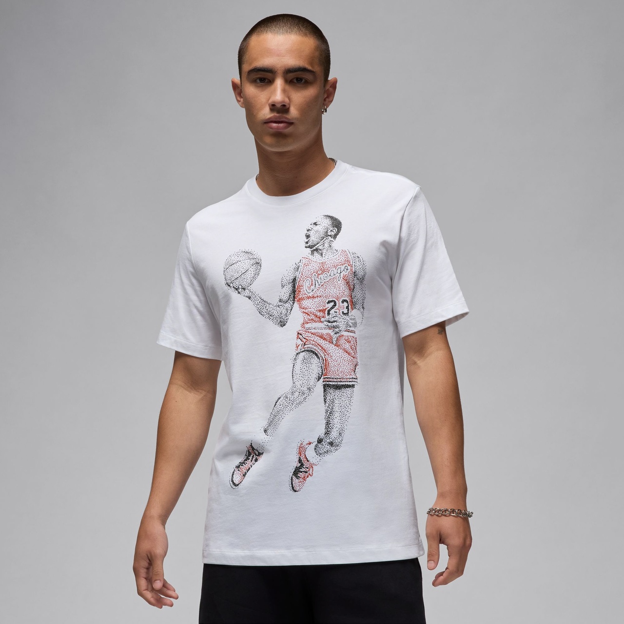 Jordan Mens Jordan Brand Dot MJ Short Sleeve T-Shirt - 1