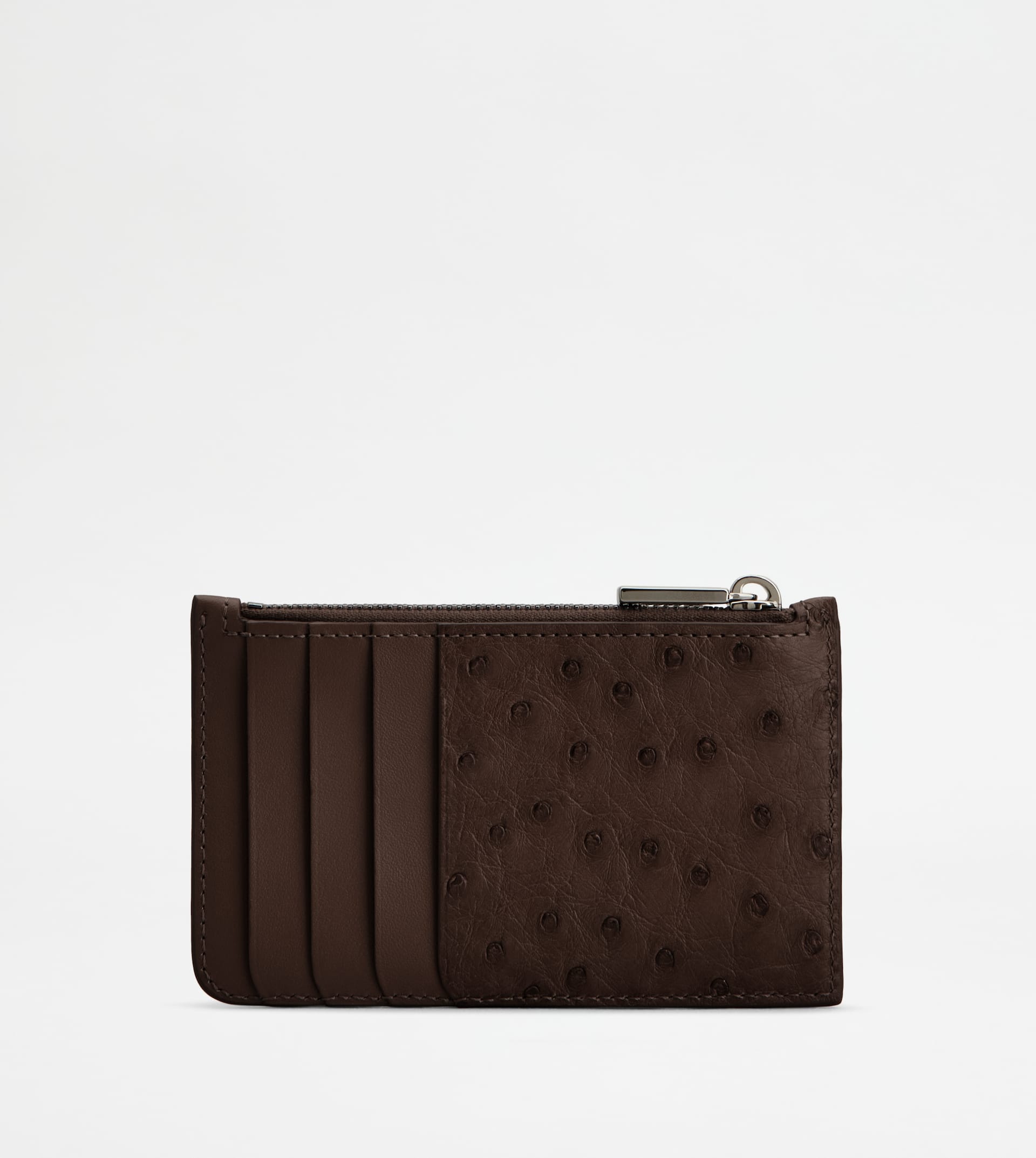 CREDIT CARD HOLDER IN OSTRICH - BROWN - 2