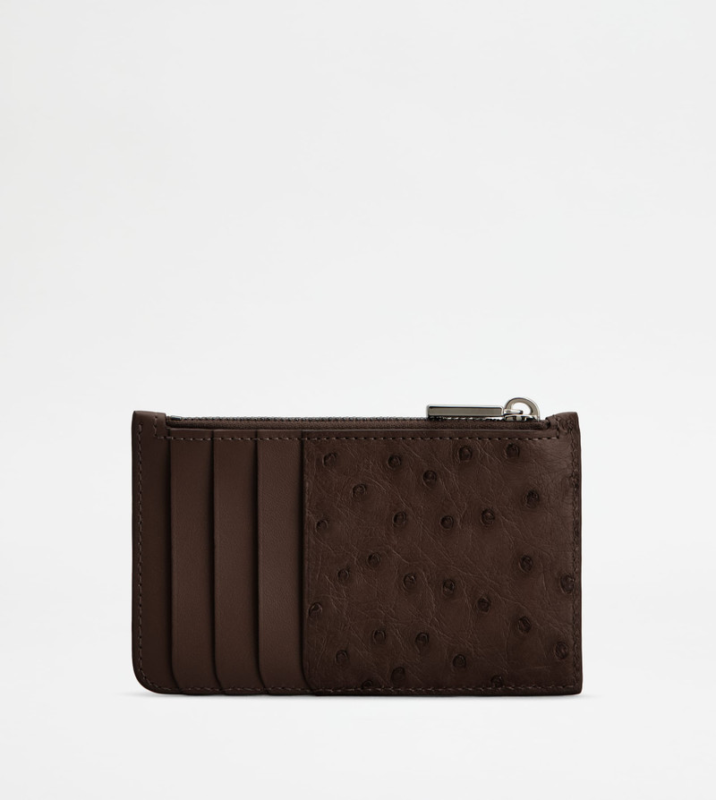 Tod's CREDIT CARD HOLDER IN OSTRICH - BROWN outlook