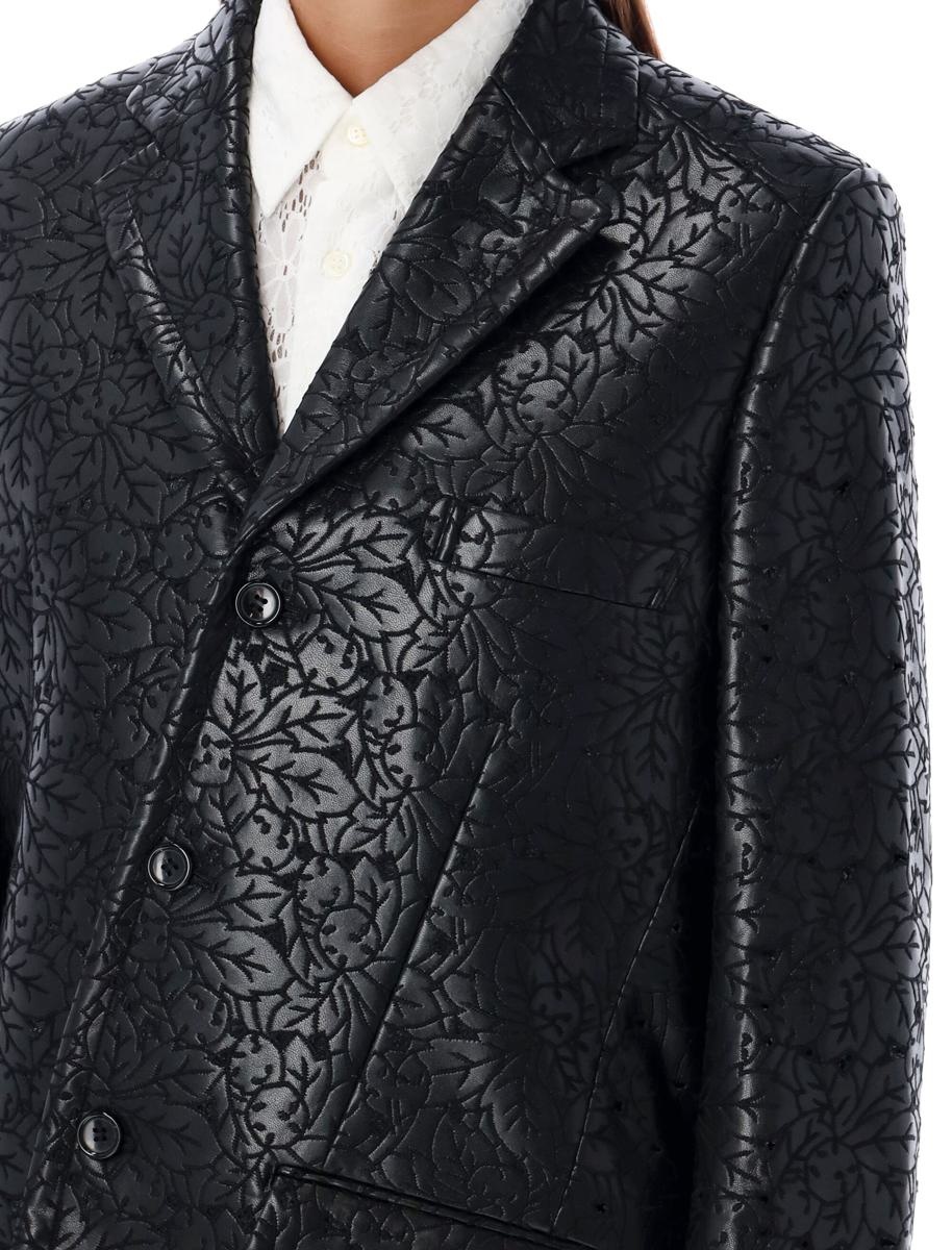 Comme Des Garçons Embossed Floral Pattern Blazer - 3