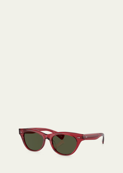 Oliver Peoples Avelin Havana Acetate Butterfly Sunglasses outlook