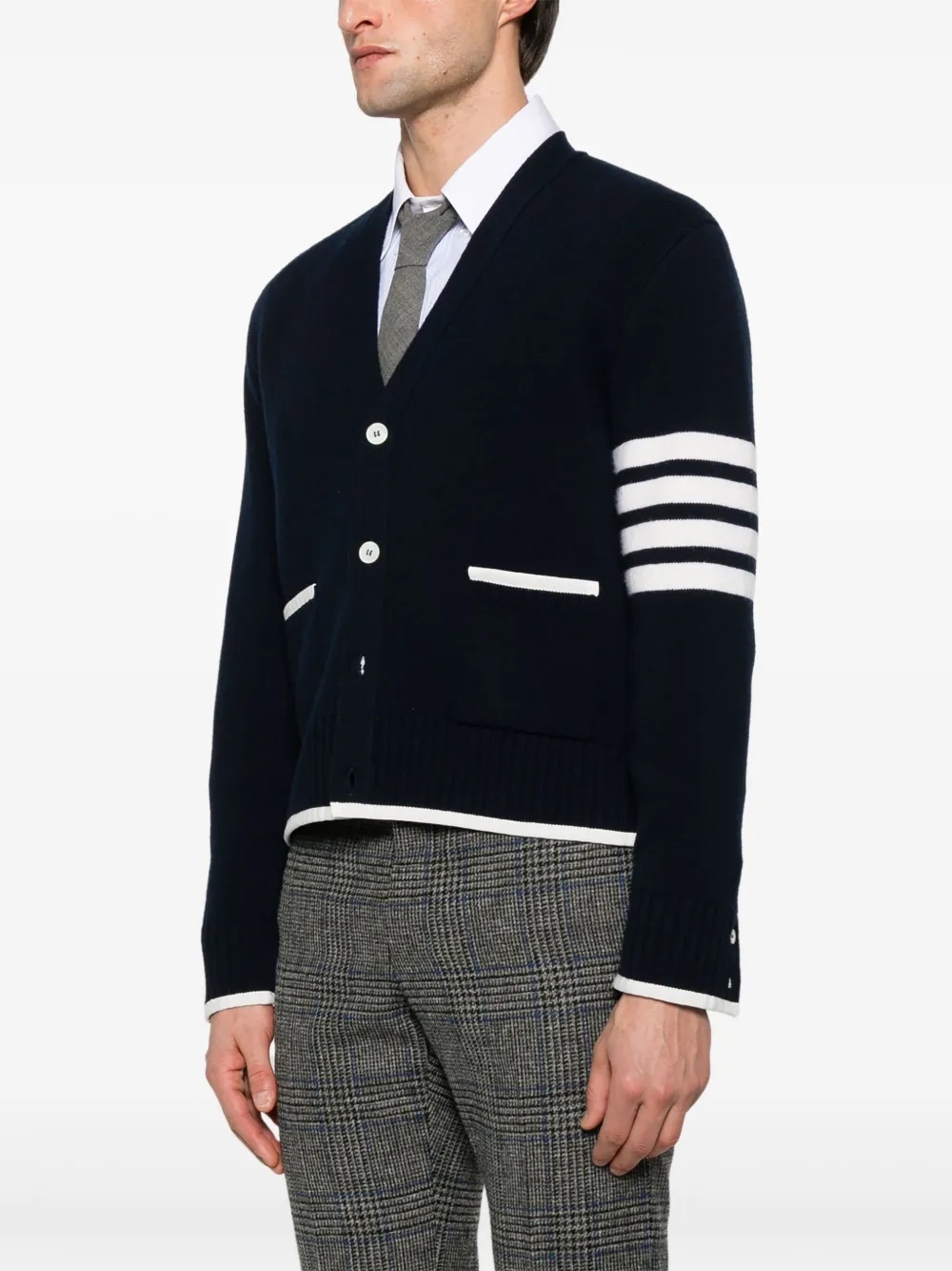THOM BROWNE - Men Milano Stitch V Neck Knitwear - 2