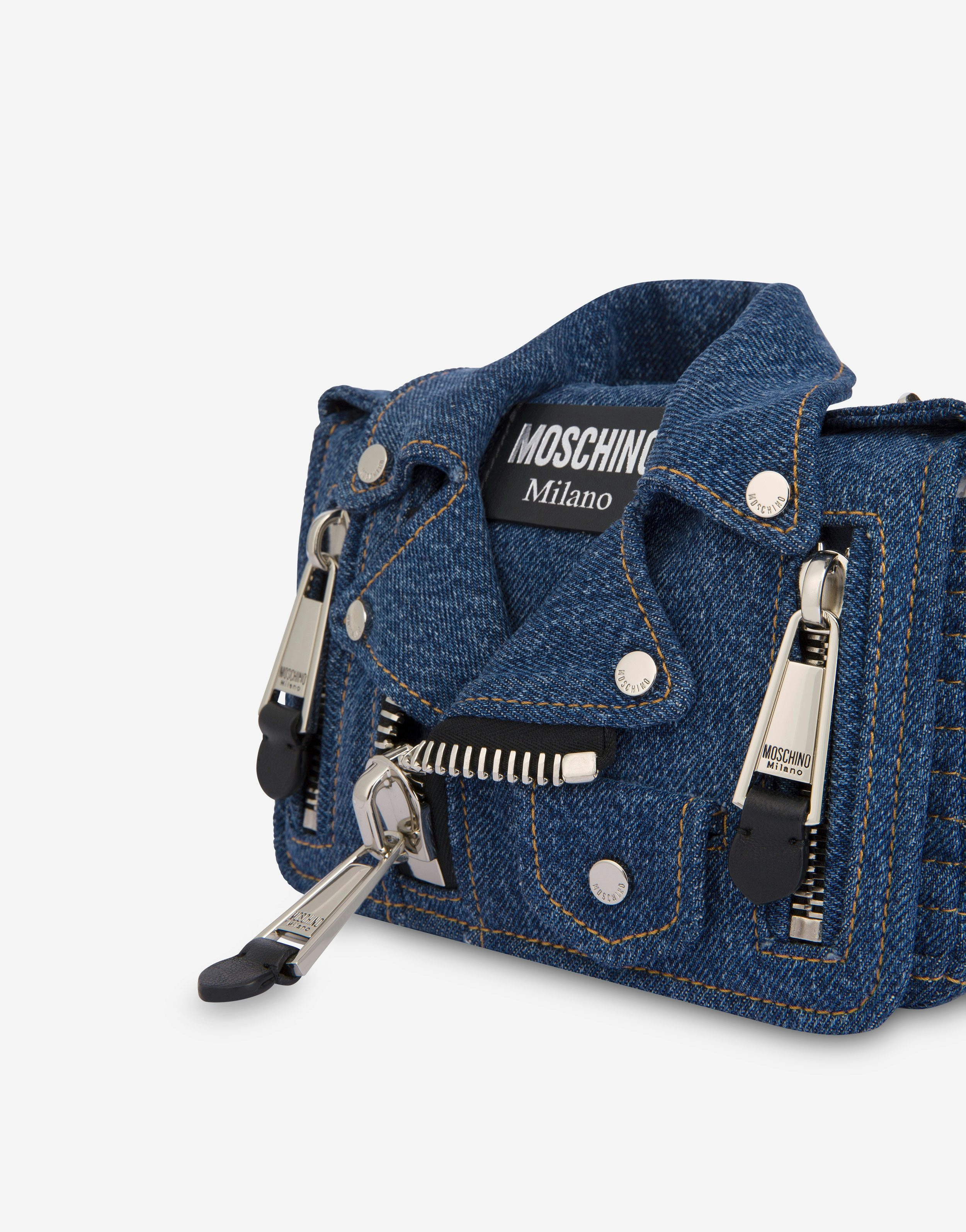 DENIM MOSCHINO BIKER BAG - 4