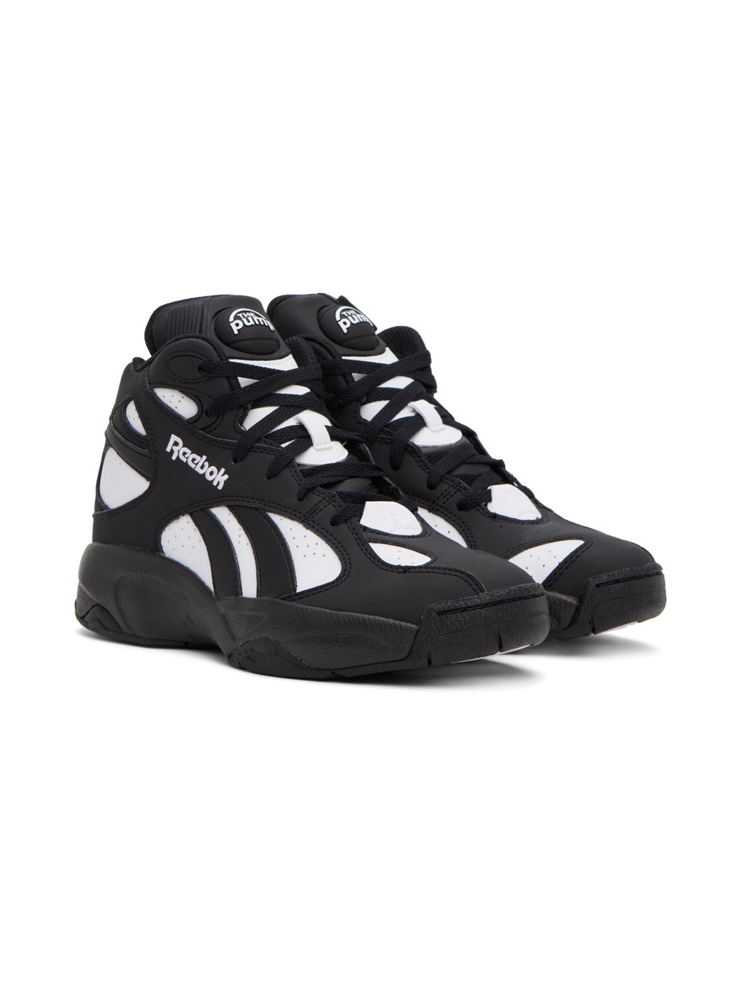 Black & White 'Above The Rim' Pump Vertical Sneakers - 4