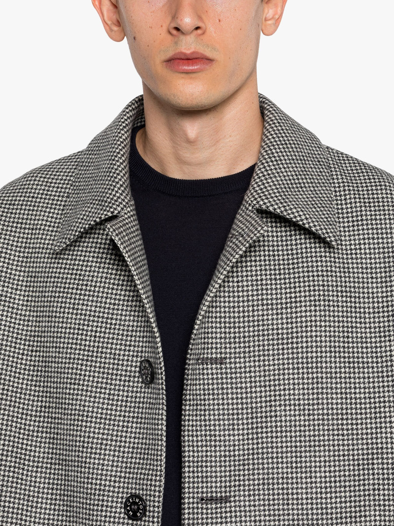 HUMBIE BLACK HOUNDSTOOTH WOOL OVERCOAT 5